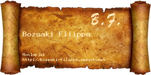 Bozsaki Filippa névjegykártya